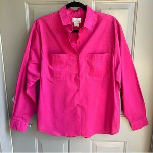 Women's Bright Pink Button Down Shirt